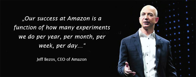 Jeff Bezos von Amazon Zitat zu Experiment Velocity